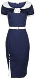 NEW LINDY BOP CLASSY BLUE VINTAGE 1950's PINUP PENCIL WIGGLE EVENING PARTY DRESS