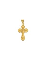 22.90x15.30 mm Crucifix Cross Pendant in 14K Yellow Gold