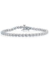 1.25 CTW Diamond X Link Bracelet in 14K White Gold