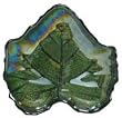 Small Glass Kale Green Grape Leaf Plate 6 1/2" x 6 1/2" Set / 2