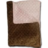 Personalized Chocolate and Pink Minky Chenille Blanket