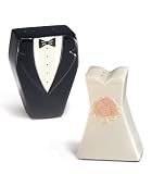 Bride and Groom Wedding Dress Salt & Pepper Shakers NEW
