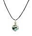 Necklace - N2 - Genuine Abalone Shell and Fire Polished Glass ~ Round (3/4" Diameter)
