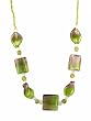 Necklace - N137 - Twists and Rectangle Murano Glass ~ Olive & Amethyst