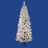 Vickerman – 4.5′ x 26″ Flocked Pacific Pencil Clear Lights Christmas Tree (A100346) 20507 150