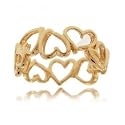14KT Solid Yellow Gold John Lennon Dancing Hearts Ring