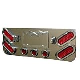 Chrome Truck Rear Light Panel LED Light Chrome Bezels by Global Parts