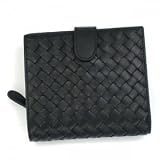 BOTTEGA VENETA（ボッテガベネタ） 二つ折り財布（小銭入れ付） PORTAMONETE INTRECCI 114073 1000 ブラック （H11×W12×D3） 1000h