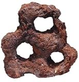 Blue Ribbon Pet Products Lava Rock With 3 Holes Red Large - EE-577RD