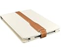 M-Edge Platform Genuine Leather Kindle Jacket (Fits 6" Display, Latest Generation Kindle), Pebbled Cream w/ Saddle