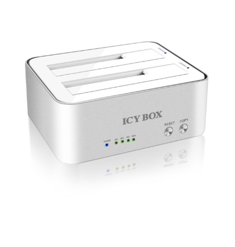 Icy Box IB-120CL-U3 Docking- und Klonstation f&uuml;r (2,5/3,5 Zoll) SATA, USB 3.0 silber Preisvergleich