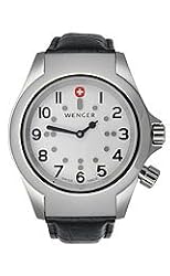 Wenger Men's 72345 TerraGraph Braille White Dial Black Leather Strap Watch