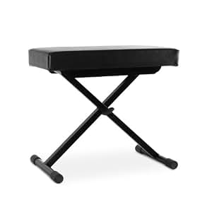 Tabouret Piano Réglable AHWOiHS - Hauteur 48-58cm - Siège Cuir PU - Rangement Partitions - Noir