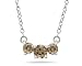 1.00 CTW Smokey Quartz Three Stone Pendant Necklace 14K White Gold