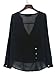 Choies Women's Black V-neck Button Detail Dip Back Solid Blouse Top 6
