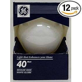 GE 44414-12 40 Watt Decorative Vanity Globe Candelabra Base G16.5 Light Bulb, Soft White,... by General Electric