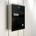 Radius Letterman Edelstahl Glas schwarz Briefkasten