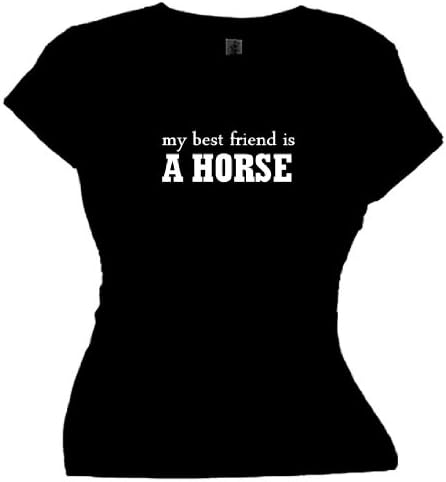 FDT Womens Pets SS T-Shirt-My best friend is A HORSE-Black XL