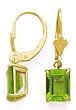 14k Gold & Peridot Rectangular Drop Earrings