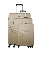 AMERICAN TRAVEL Set de 3 trolleys rígidos (Champán)