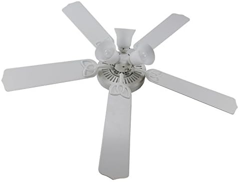 Living Traditions 52" Tri-Mount 3 Speed 5 Blade Home Ceiling Fan w/Light | White