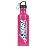Atlanta Braves 26oz Stainless Steel Water Bottle (Pink) Pink Stainless Steel Water Bottle