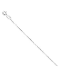 14K White Gold 16in 1.00mm Carded Cable Rope Necklace Chain. Metal Wt- 0.62g