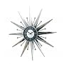 Silver Starburst Wall Clock Retro Eames Danish Modern - 23.5x23.5x2.25