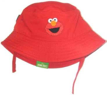 Unisex Elmo Infant Bucket Hat with Velcro Chin Strap by InnoVision - Red - 6-12 Mths