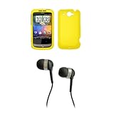 HTC Wildfire G8 Premium Yellow Rubberized Snap-on Case Cover Cell Phone Pro ....