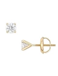 1/2 Carat Diamond Stud 14K Yellow Gold Earrings