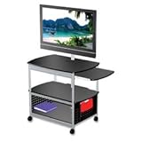 Safco Scoot Open Flat Panel Multimedia Cart Black