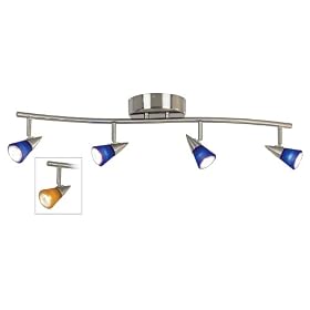 Pro Track® 200 Watt Amber and Blue Glass Four Light Wave Bar by ProTrack