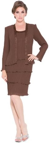 Short, layered Mother of the Bride Dress 5015NX-CHOCOLATE-XL
