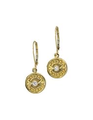 .06CT 14K Yellow Gold Diamond Leverback Earrings