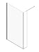 LineaAqua Alpine 35 x 79 Square Glass Walk In Frameless Shower Door with Freestanding Fixed Side Panel