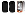 Black Soft Silicone Gel Skin Cover Case + LCD Screen Protector for Samsung Highlight T749 [Accessory Export Packaging]
