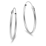 Amazing Hoop 925 Sterling Silver Earrings. 12mm - 1/2 of an Inch Diameter Made in Italy