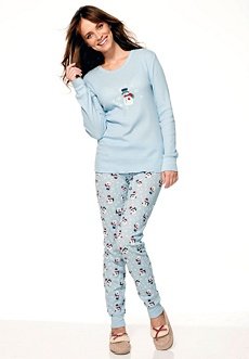 Woman Within Plus Size Thermal Knit Pants Bydreams &Amp; Co (Snowman Print,M)