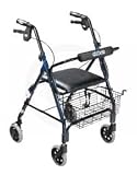 Aluminum Rollator with Lever Loop Locks - Blue