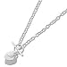 Sterling Silver T-Bar And Heart Necklace
