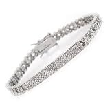 Chrissy's Cubic Zirconia Sterling Silver bezel set Bar Bracelet