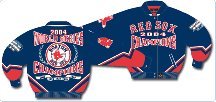 Boston Red Sox 2004 World Series Champions Wool Jacket With Leather Sleeves And Leather Logos From J. H. Design