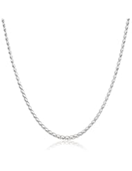 14k White Gold Open Wheat Chain Necklace