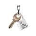 Lock & Key 18k White & Rose Gold Pendant - Dahlia Classic Collection