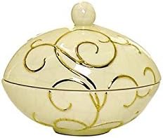 EMAUX DE LONGWY - VERSAILLES Ivory Faience Decorative Box - EL832472