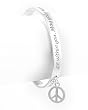 Silvertone Peace Message Cuff Bracelet Fashion Jewelry