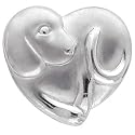 14K White Gold Puppy Love Pendant Slide