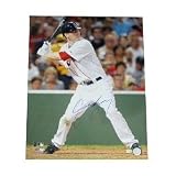 Jason Bay Autographed Red Sox 16x20 Swinging MLB Authenticated.