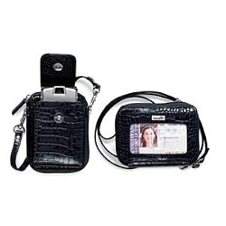 Croc Cell Phone Accordion Wallet - Black